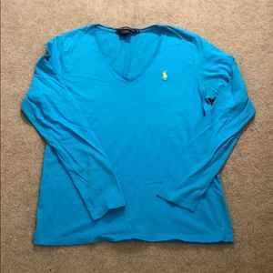 Turquoise Blue Ralph Lauren Sport Cotton Tee
